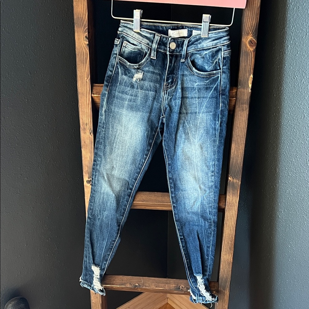 KanCan Dark Blue Distressed Kids Jeans